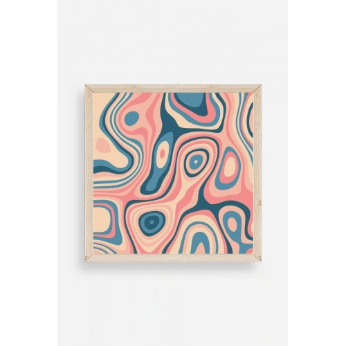 Soyut Ahşap Çerçeveli Tablo 50 x 50