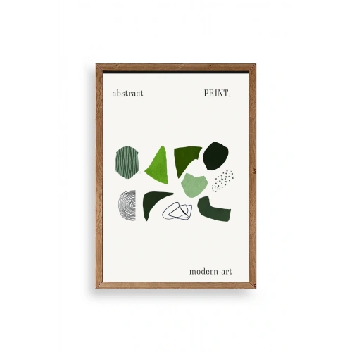 Soyut Ahşap Çerçeveli Tablo 50 x 70