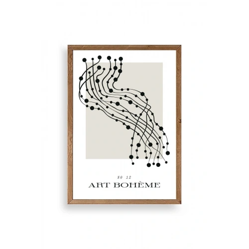 Soyut Ahşap Çerçeveli Tablo 50 x 70