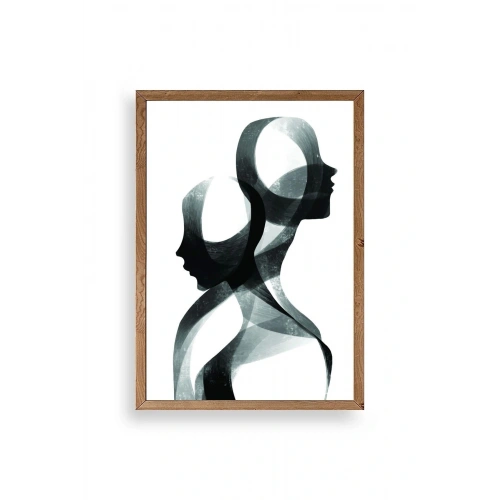 Soyut Ahşap Çerçeveli Tablo 50 x 70