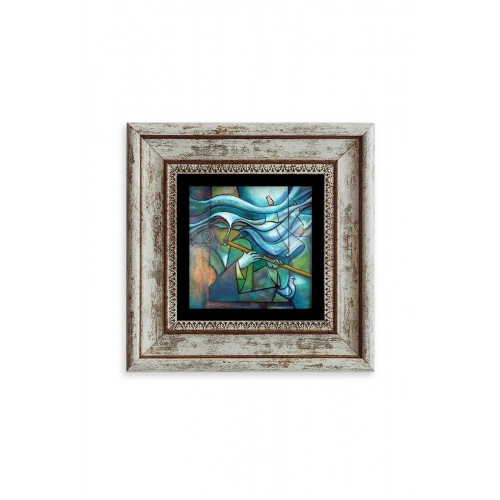 Soyut Çerçeveli Taş Tablo 20 cm