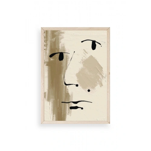 Soyut Yüz Ahşap Çerçeveli Tablo 17 x 23