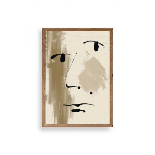 Soyut Yüz Ahşap Çerçeveli Tablo 23 x 30