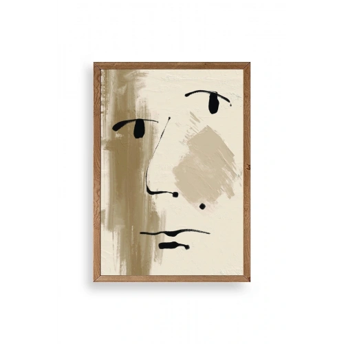 Soyut Yüz Ahşap Çerçeveli Tablo 23 x 30