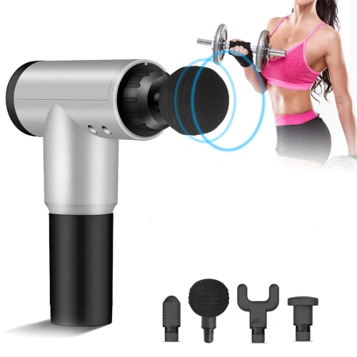 Sporcu Masaj Aleti 4 Başlıklı Şarjlı Titreşimli Yoğurmalı (5365)