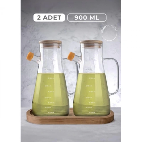 Standlı 2-piece Glass Oil Dispenser