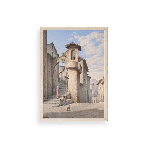 Street in Subiaco Ahşap Çerçeveli Tablo 17 x 23