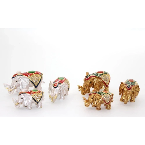 Swarovski Stone 3-Piece Elephant Figure Model 4