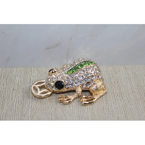 Swarovski Taşlı Minik Figür - Kurbağa