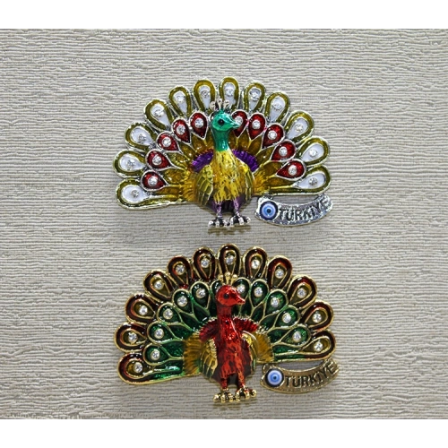 Swarovski Taşlı Tavuskuşu Magnet