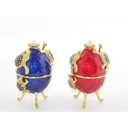 Серебристое яйцо с кристаллами Swarovski, модель 3