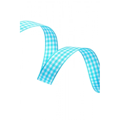 Tafta Ekoseli Kurdele 25 Mm Mint 2 Metre