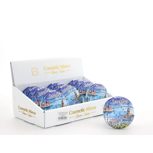 Keten Desenli İstanbul Tasarımı El Aynası Kalın Model 9