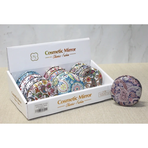 Круглое зеркало для рук с камнями, толстая модель 2