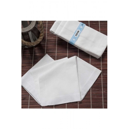 Single White Hand Face Pocket Handkerchief 12-Pack 36x36 Cm TM White