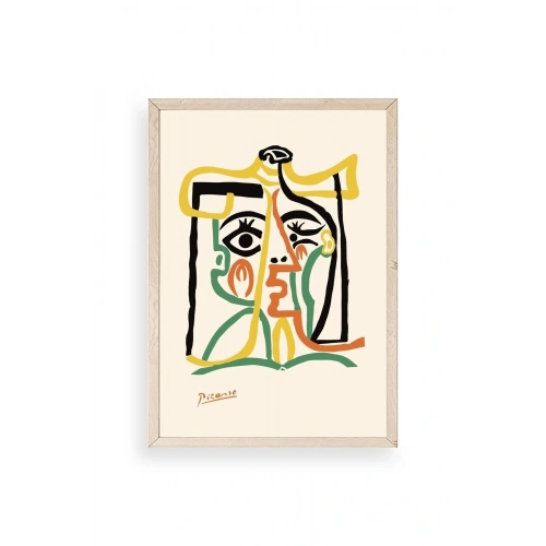 Tete de Femme Ahşap Çerçeveli Tablo 30 x 42