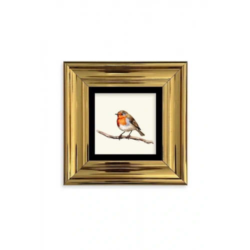 Tombul Kuş Çerçeveli Taş Tablo 20 cm