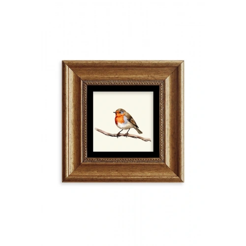 Tombul Kuş Çerçeveli Taş Tablo 20 cm