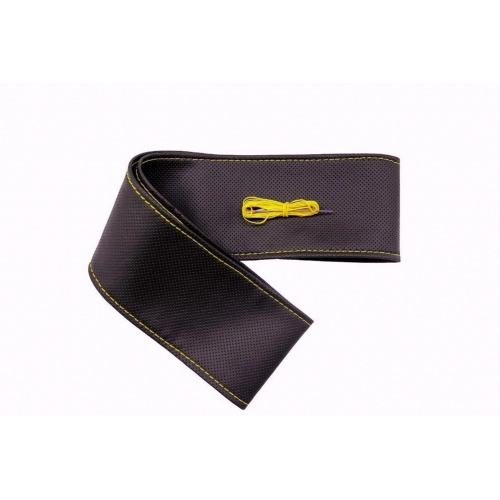 Tüm Araçlara Uyumlu Vinil Direksiyon Kılıfı, Dikmeli Sarı Dikişli