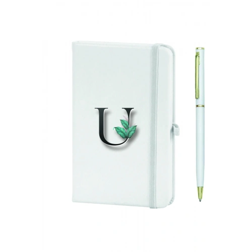 U Harfi Çiçek Baskılı Defter