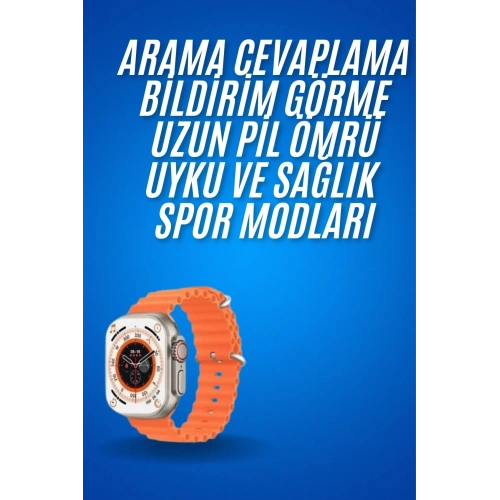 Ultra Akıllı Saat 49 Mm Çift Kordonlu Arama Cevaplama Bluetooth Bağlan