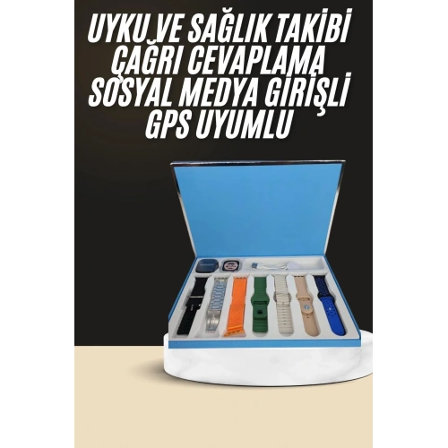 Unisex Akıllı Saat 7 Kordon Seçeneği Amoled Ekran