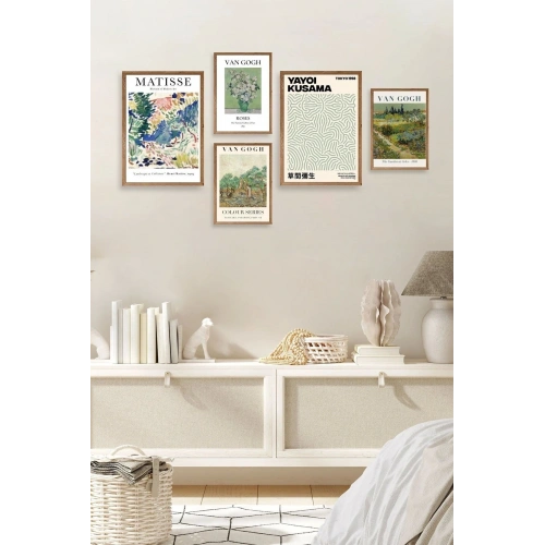 Ünlü Tablo Seti 5li Tablo 30 x 40