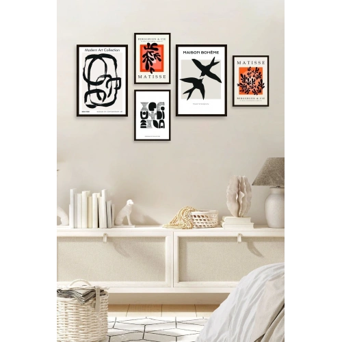 Ünlü Tablo Seti 5li Tablo 30 x 40