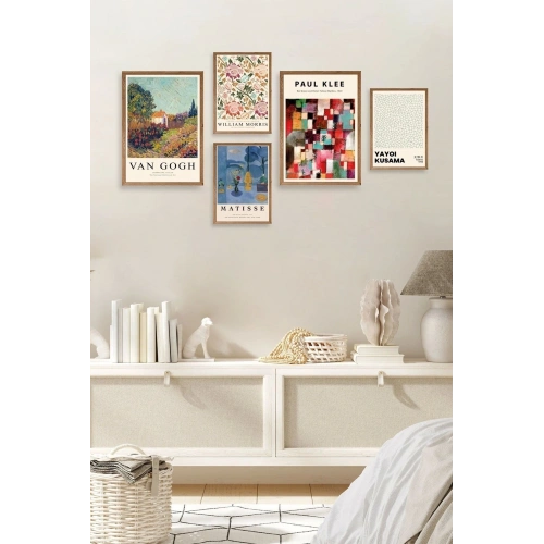 Ünlü Tablo Seti 5li Tablo 30 x 40