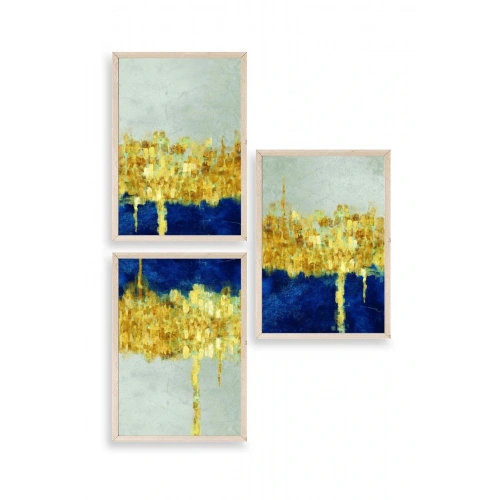 Ünlü Tablolar Üçlü Ahşap Çerçeveli Tablo 30 x 40