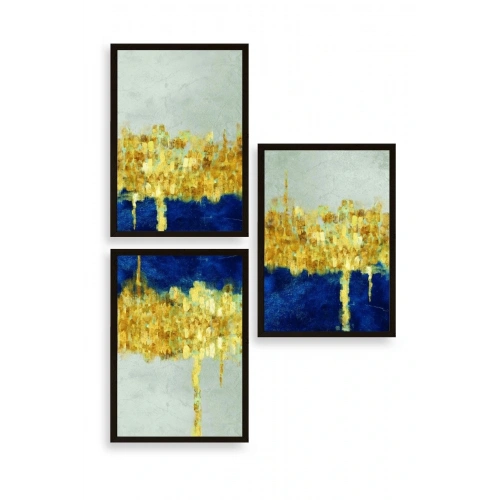 Ünlü Tablolar Üçlü Ahşap Çerçeveli Tablo 30 x 40