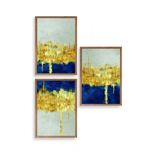 Ünlü Tablolar Üçlü Ahşap Çerçeveli Tablo 30 x 40