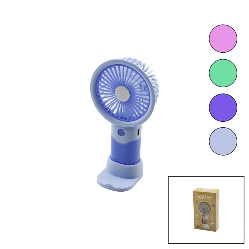 USB ŞARJLI MİNİ EL FANI ÇAP:8.4 - Y:16CM SABİT BAŞLIK 3-KADEME HIZT ELEFONLUKLU MASAÜSTÜ AYAK VANTİLATÖR (5365)