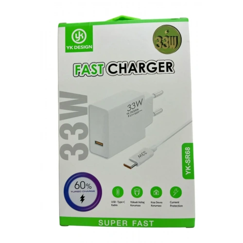 Usb Type-c 33W Şarj Aleti YK-SR68 (5365)