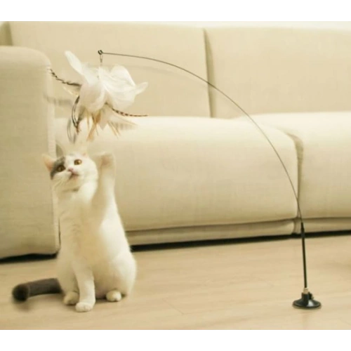 Vantuzlu Tüylü Zilli Kedi Oyun Oltası (5365)