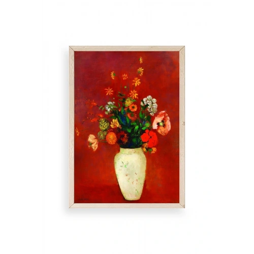 Vazoda Çiçek Ahşap Çerçeveli Tablo 17 x 23