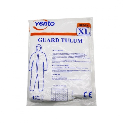 VENTO XL GUARD KORUYUCU TULUM BEYAZ - HAFİF - NON-WOVEN KUMAŞ BOY: 179-187CM - GÖĞÜS: 108-115CM (5365)