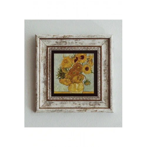 Vincent Van Gogh Çerçeveli Taş Tablo , Çerçeveli Taş Duvar Dekoru 20 cm