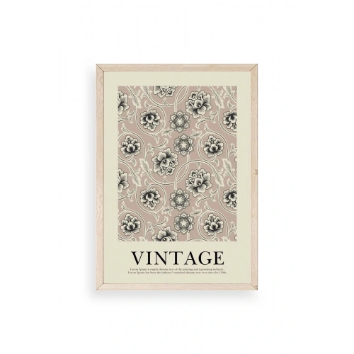 Vintage Ahşap Çerçeveli Tablo 17 x 23