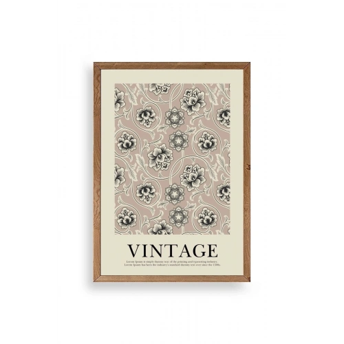 Vintage Ahşap Çerçeveli Tablo 23 x 30