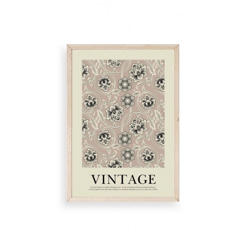 Vintage Ahşap Çerçeveli Tablo 30 x 42