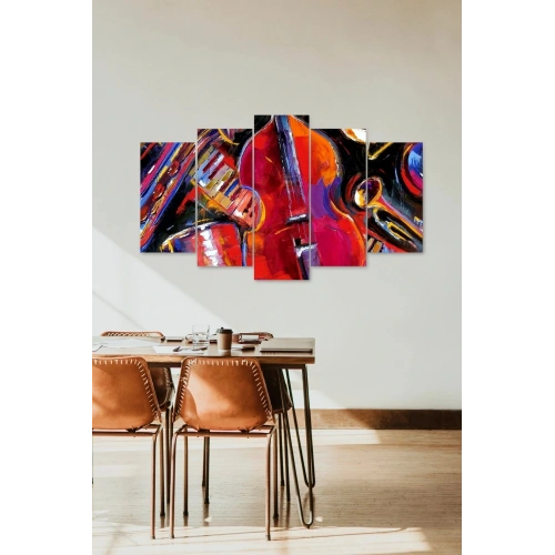 Viole Manzarası 5 Parçalı Mdf Tablo 60 x 100