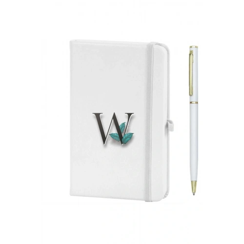 W Harfi Çiçek Baskılı Defter