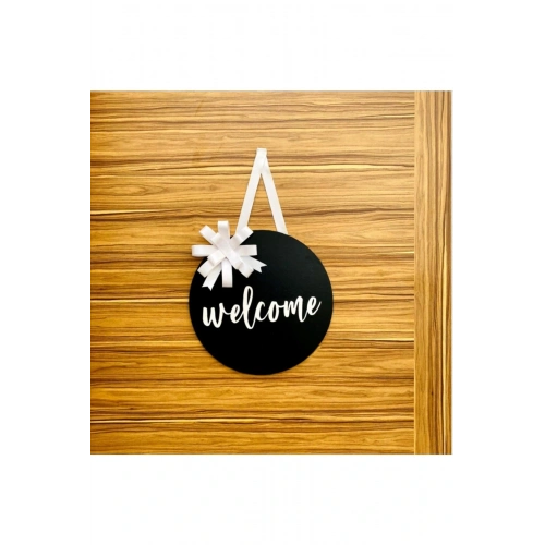 Welcome Ahşap Kapı Süsü 30 x 30