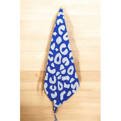 Wild Blue 90x150 cm Desenli Mavi-Beyaz %100 Pamuklu Banyo Havlusu