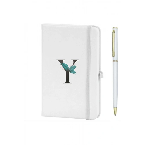 Y Harfi Çiçek Baskılı Defter