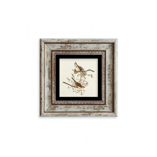 Yabani Dal Serçe Çerçeveli Taş Tablo 20 cm