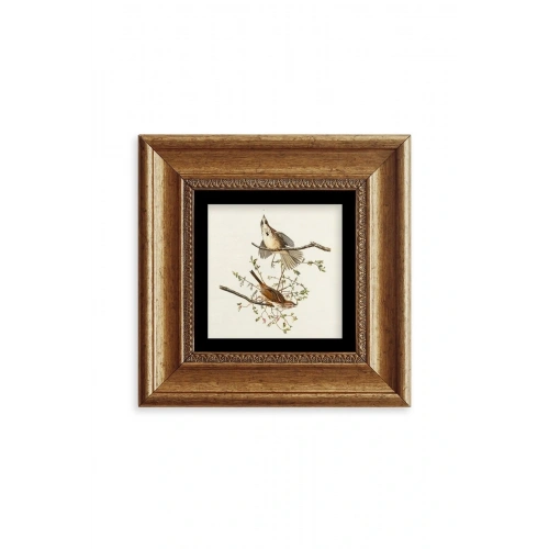 Yabani Dal Serçe Çerçeveli Taş Tablo 20 cm