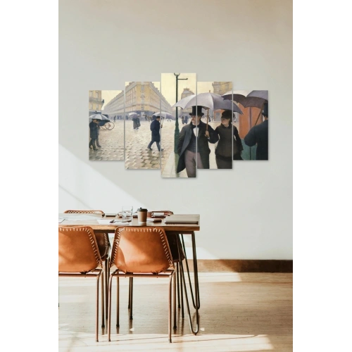 Yağmur ve İnsanlar 5 Parçalı Mdf Tablo 60 x 100