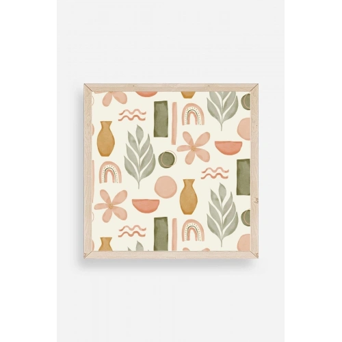 Yaprak Ahşap Çerçeveli Tablo 23 x 23